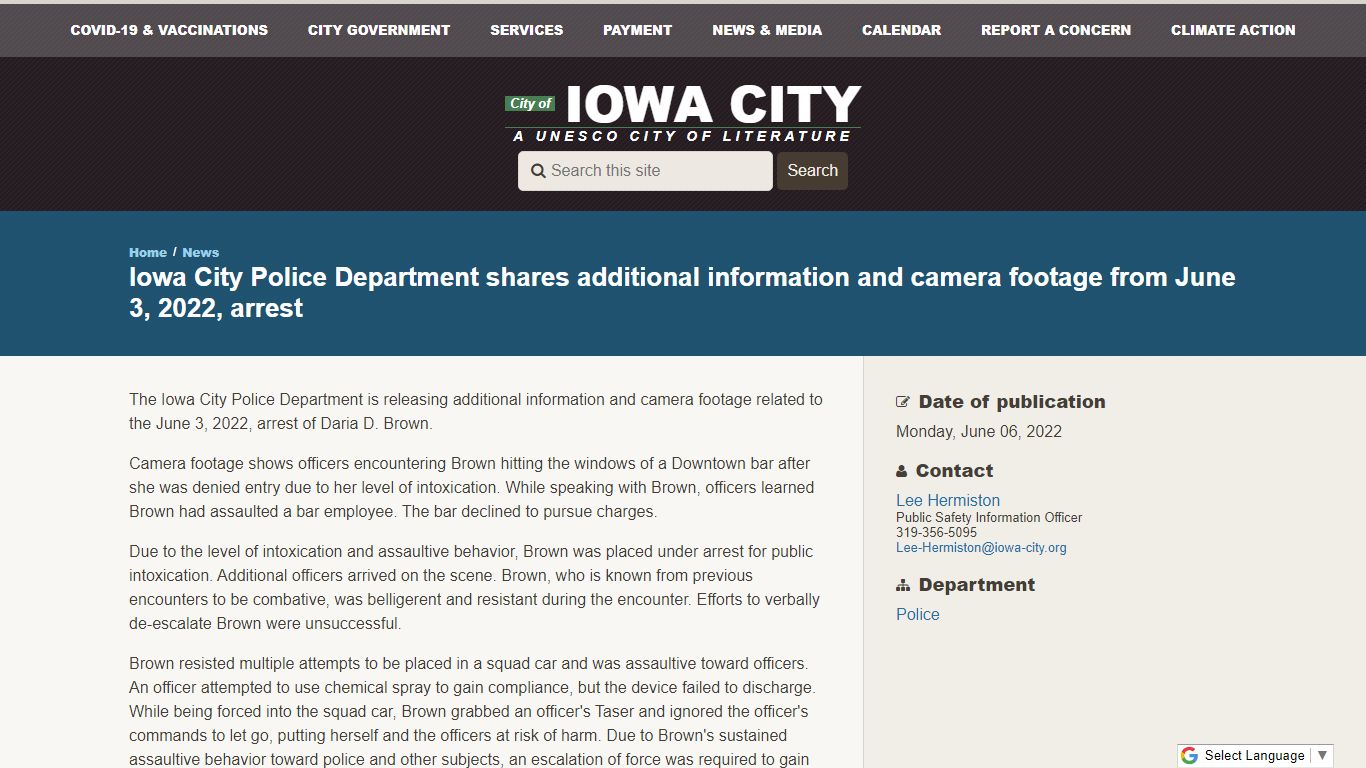 Iowa City Police Department shares additional information and camera ...